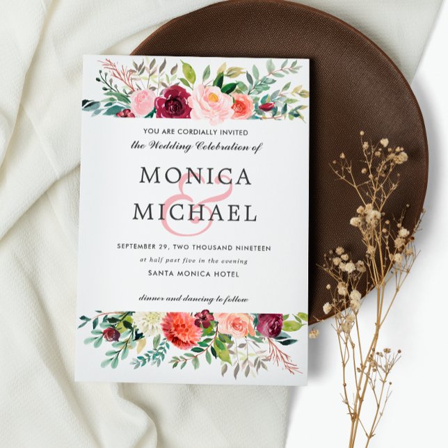 Invitation Fleur du pays | Fleurs d'automne Mariage chic (Créateur téléchargé)