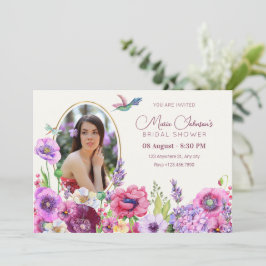 Invitation Fleur fleur photo nuptiale douche