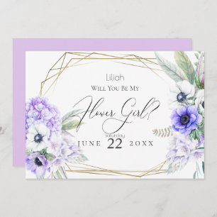 Invitation Fleur Floral d'anémone violet