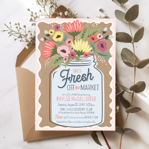 Invitation Fleur Fraîche du Marché Kraft Floral Fête de Maria