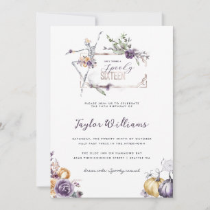 Invitation Fleur gothique Seize ans effrayants