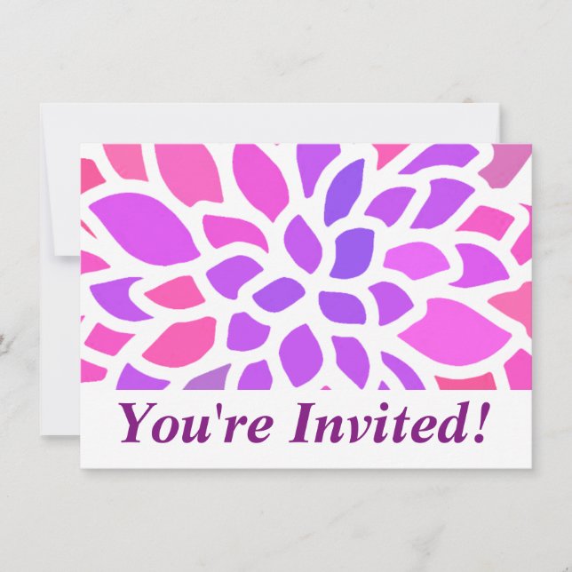 Invitation Fleur Hippie rose Rétro Moderne (Devant)