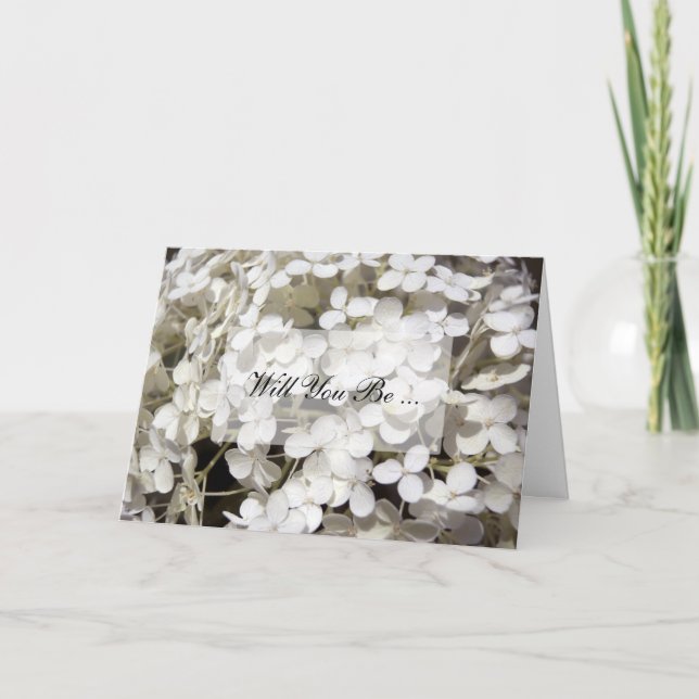 Invitation Fleur Hydrangea Blanche Serez-Vous Ma Femme D'Accu (Devant)