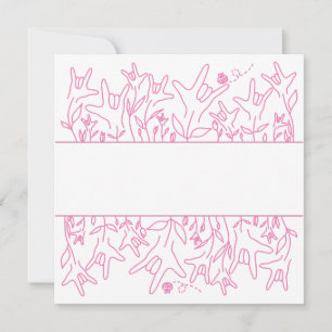 Invitation Fleur ILY - Nom personnalisé ASL Design