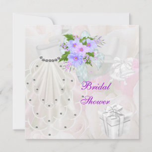 Invitation Fleur Lilac Voile Blanche Fête des mariées