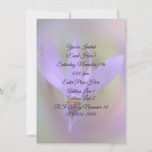 Invitation Fleur Lily violette pâle