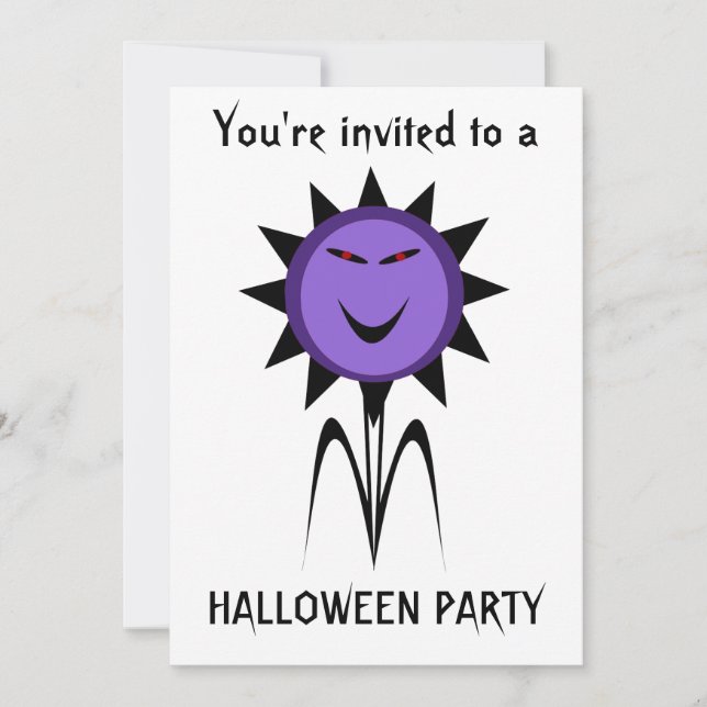 Invitation Fleur maléfique Kawaii Goth Halloween Party Custom (Devant)