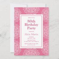 Fleur Mandala rouge & blanc bleu 70e anniversaire