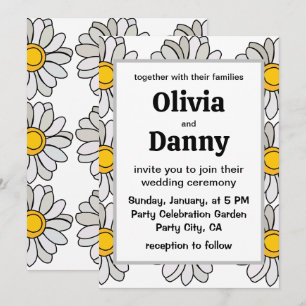 Invitation Fleur marguerite Mariage marguerite