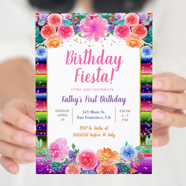 Invitation Fleur mexicaine fête d'anniversaire (Créateur téléchargé)