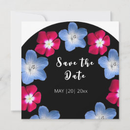 Invitation Fleur noire et rose