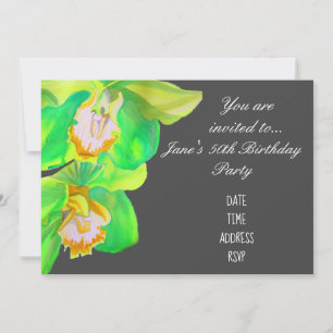 Invitation Fleur orchidée design moderne 50e anniversaire