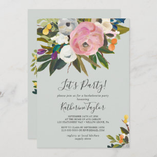 Invitation Fleur peinte Faisons la fête