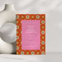 Fleur rétro Orange rose 30e fête d'anniversaire