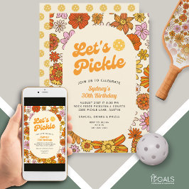 Invitation Fleur Retro Power Motif Pickleball Party