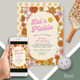 Invitation Fleur Retro Power Motif Pickleball Party