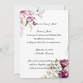 Invitation Fleur romantique Pivoine florale