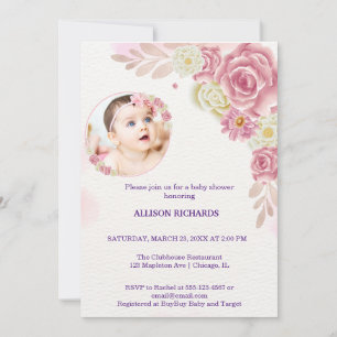 Invitation Fleur rose