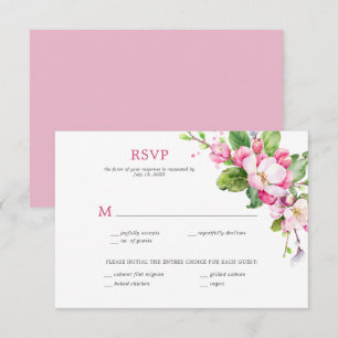Invitation Fleur rose et blanche de pomme RSVP