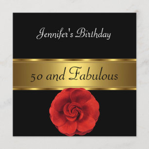 Invitation Fleur Rouge Gold Fabulous 50e