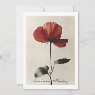 Invitation Fleur rouge solitaire