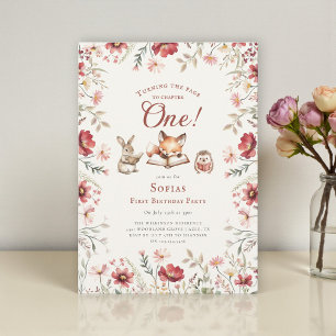 Invitation Fleur rustique chapitre premier  anniversaire 
