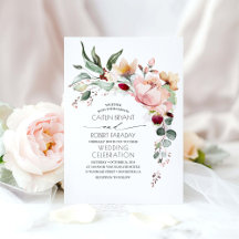 Fleur Rustique et Faux Rose Mariage Gold Foil