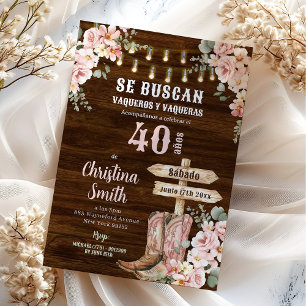 Invitation Fleur Rustique On Cherche Femme Adulte Anniversair