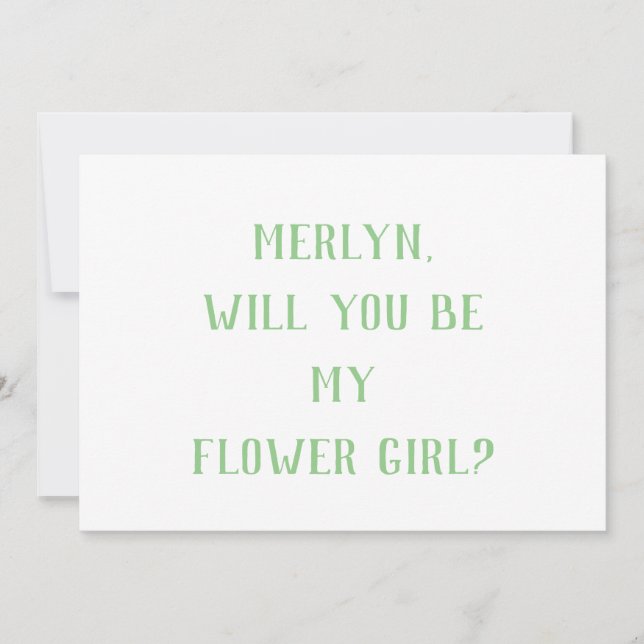 Invitation Fleur Sage Vert Blanc Minimal Mariage 2024 (Devant)