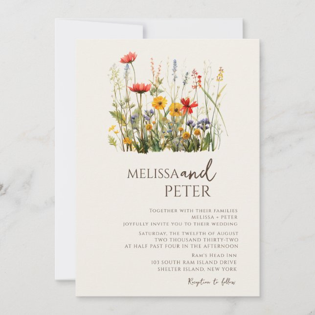 Invitation Fleur sauvage (Devant)