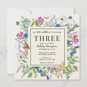 Invitation Fleur sauvage aquarelle Anniversaire floral To