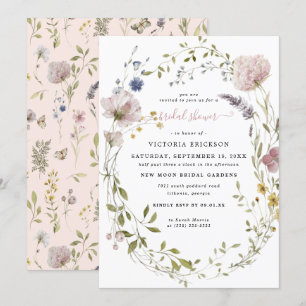 Invitation Fleur sauvage aquarelle   Fête des mariées florale