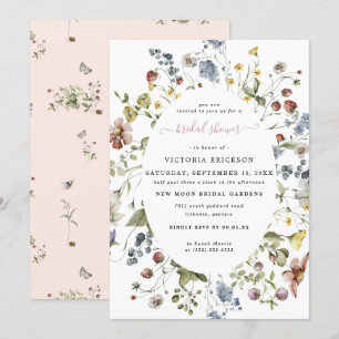 Invitation Fleur sauvage aquarelle   Fête des mariées florale