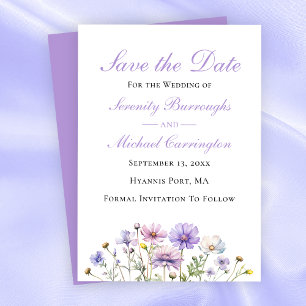 Invitation Fleur sauvage aquarelle florale Enregistrer la dat