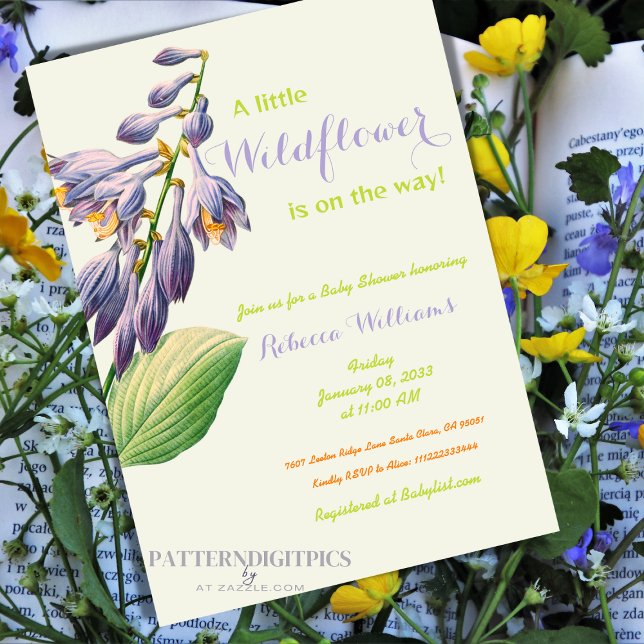 Invitation Fleur sauvage Aquarelle Jardin Floral Baby shower (Créateur téléchargé)