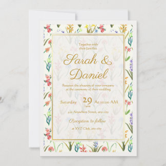 Invitation Fleur sauvage Aquarelle Millefleur