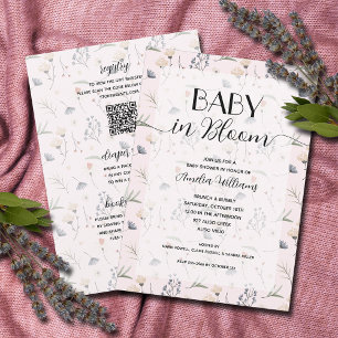 Invitation Fleur sauvage Baby en Fleur Fille Toutes dans une 
