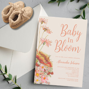 Invitation Fleur sauvage Baby in Bloom Baby shower d'automne