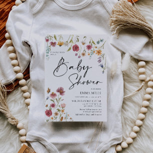 Invitation fleur sauvage Baby shower
