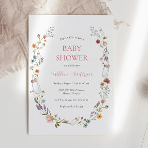 Invitation fleur sauvage Baby shower