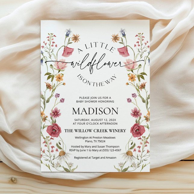 Invitation fleur sauvage Baby shower (Créateur téléchargé)