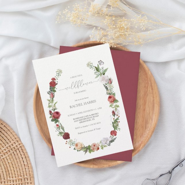 Invitation Fleur sauvage bébé en fleurs Baby shower fille (Créateur téléchargé)