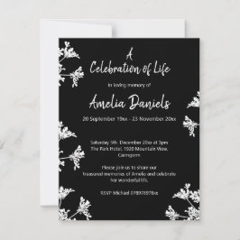 Invitation Fleur sauvage blanc Célébration de la vie Faire-pa