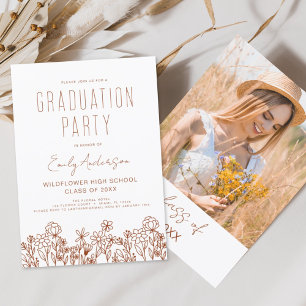 Invitation Fleur sauvage Bloom Graduation Party Boho