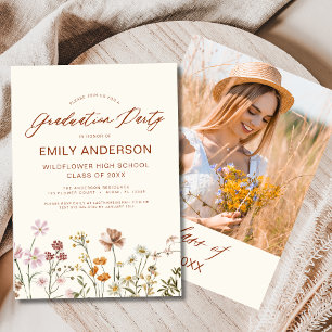 Invitation Fleur sauvage Bloom Graduation Party Boho