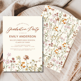Invitation Fleur sauvage Bloom Graduation Party Boho