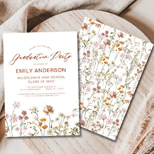 Invitation Fleur sauvage Bloom Graduation Party Boho