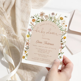 Invitation Fleur sauvage Boho Chic Baby shower