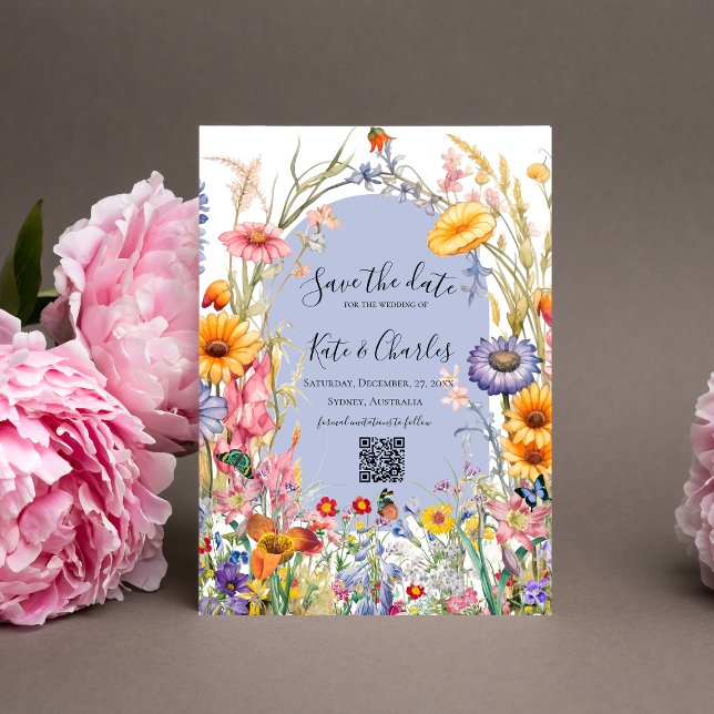 Invitation Fleur sauvage boho chic wreath enregistrer la date (Créateur téléchargé)