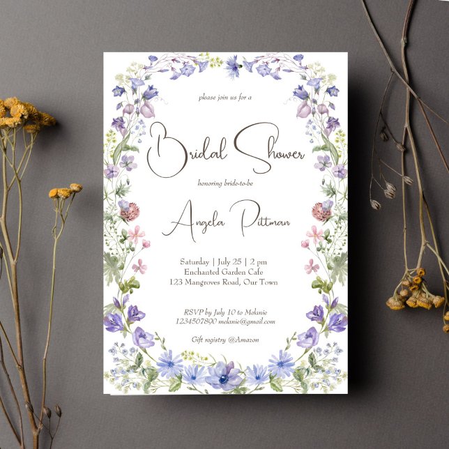 Invitation Fleur sauvage boho fleurs nuptiale douche (Créateur téléchargé)
